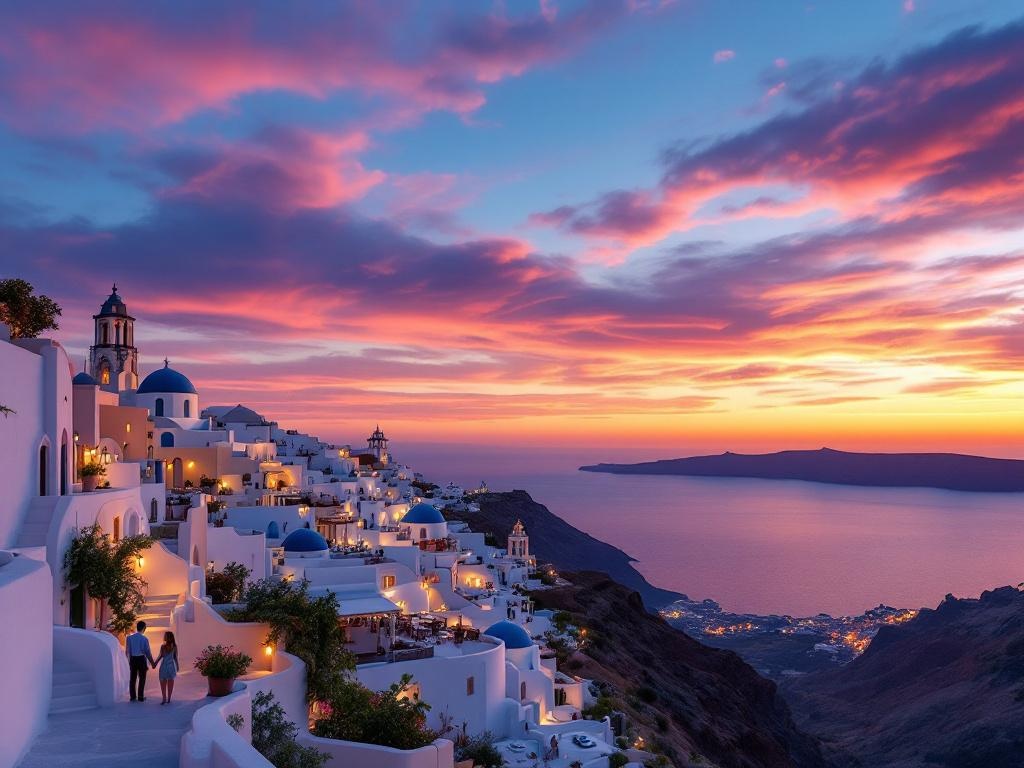 Watching the Sunset in Oia, Santorini