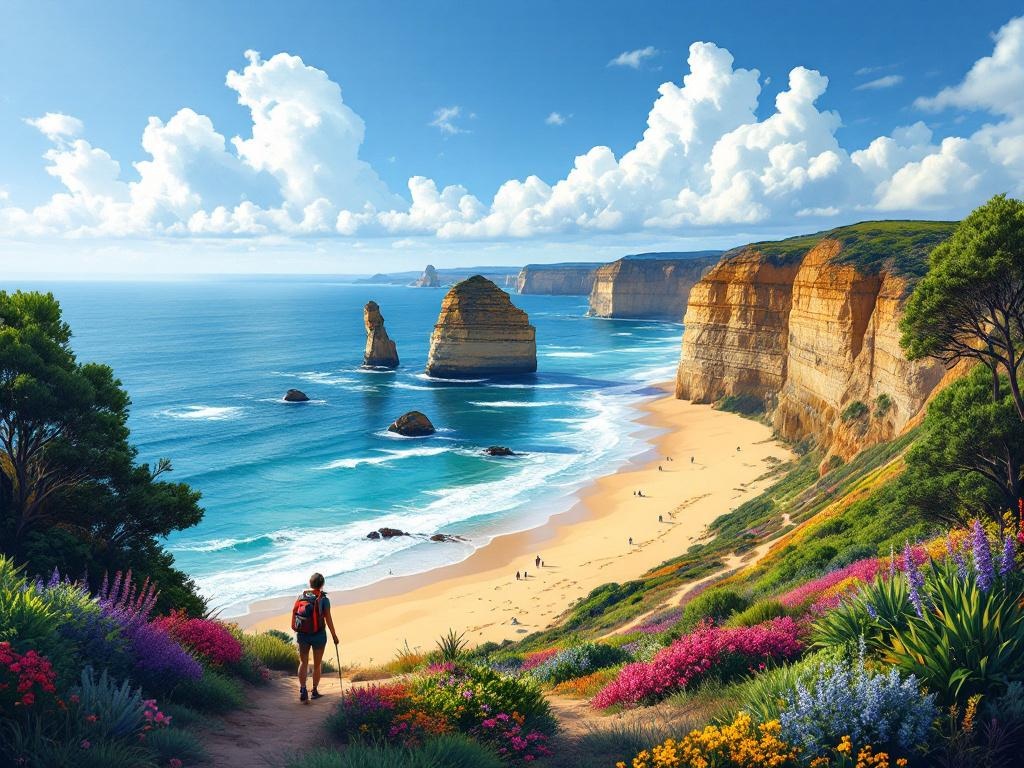 Walking Along the Great Ocean Road in Australia
